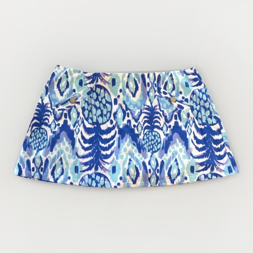 Lilly Pulitzer EUC XL Madison Skort in Serene Blue Tropi Call Me Pineapple print